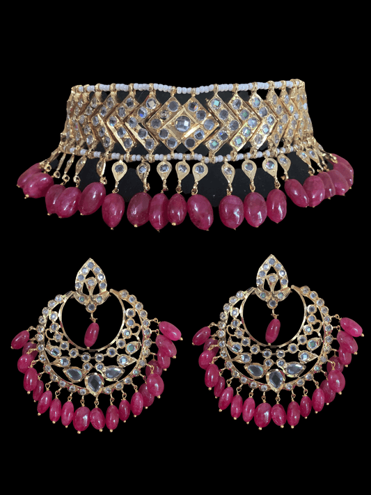 C84 MAHIRA v set in ruby beads (SHIPS IN 3 WEEKS )