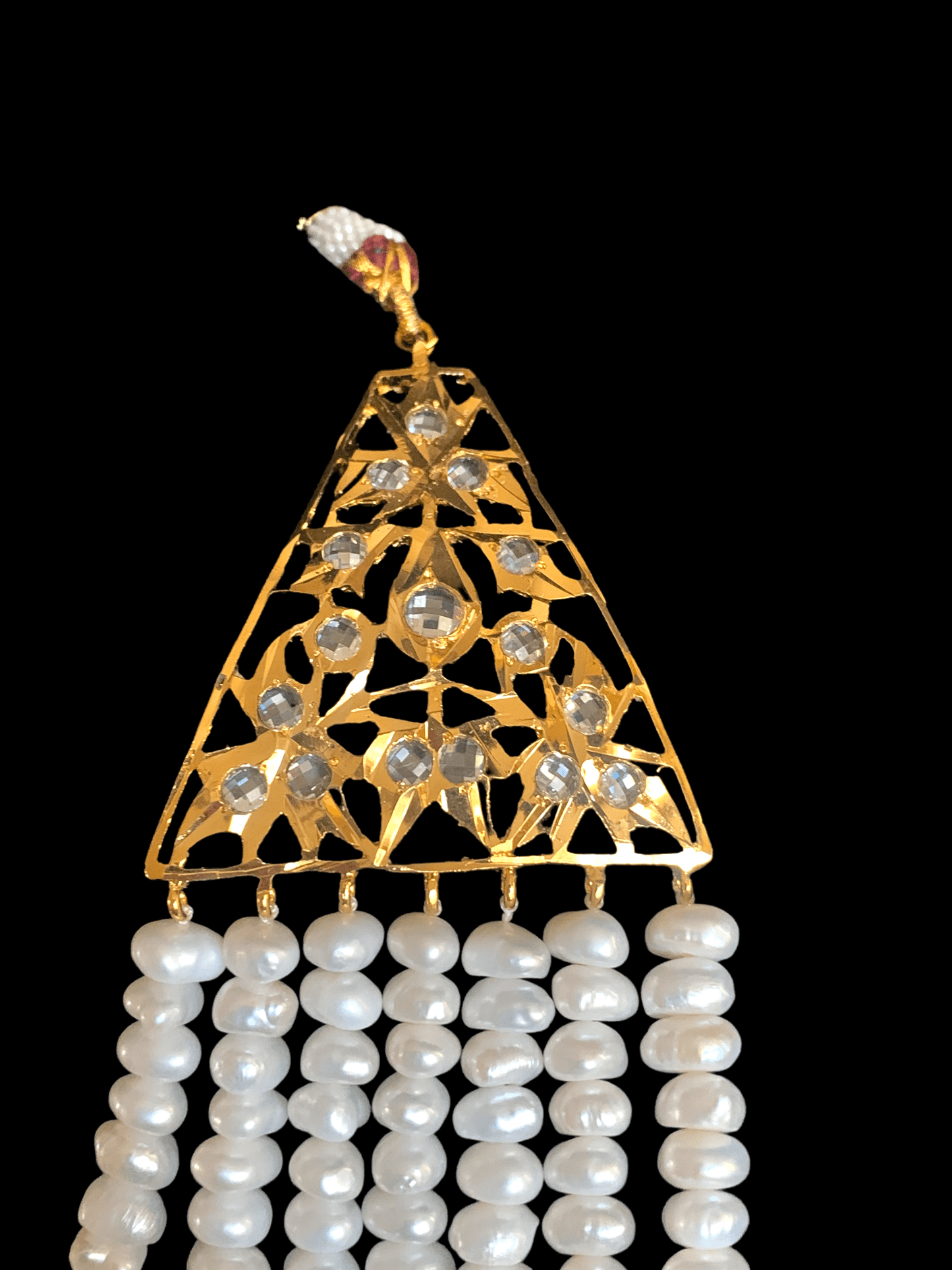 SAT64 Hyderabadi satlada in fresh water pearls ( READY TO SHIP )
