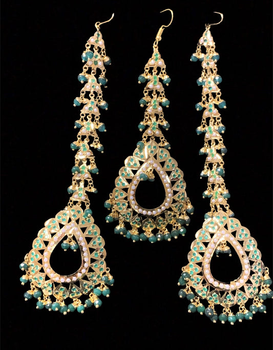 DJET29 Reja earrings tika in green ( READY TO SHIP )