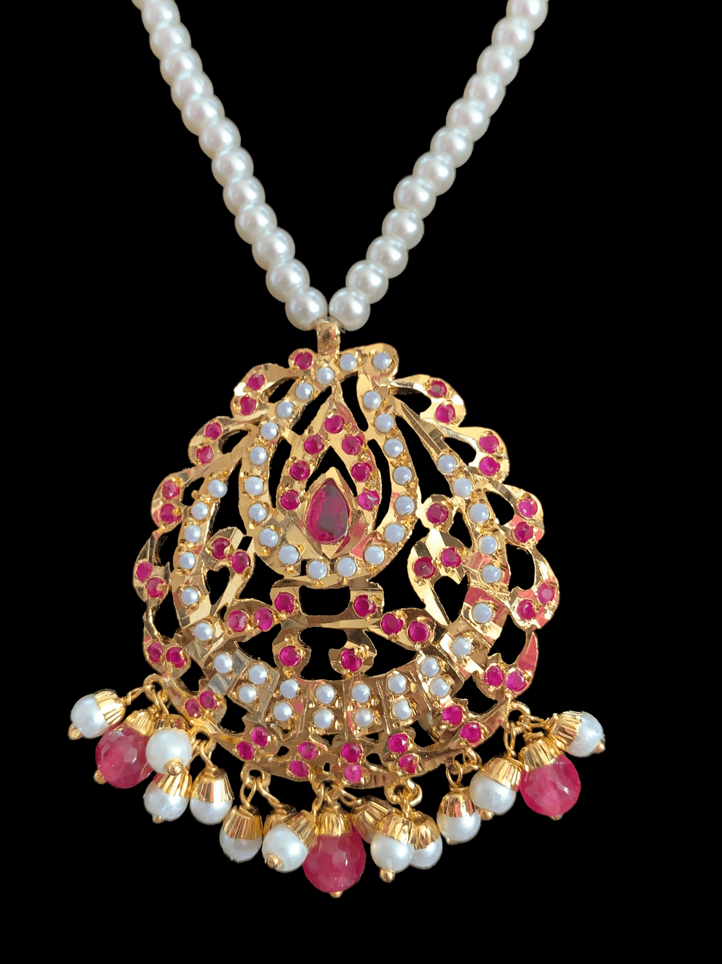 PS471 Jadau  pendant set in ruby    ( READY TO SHIP)