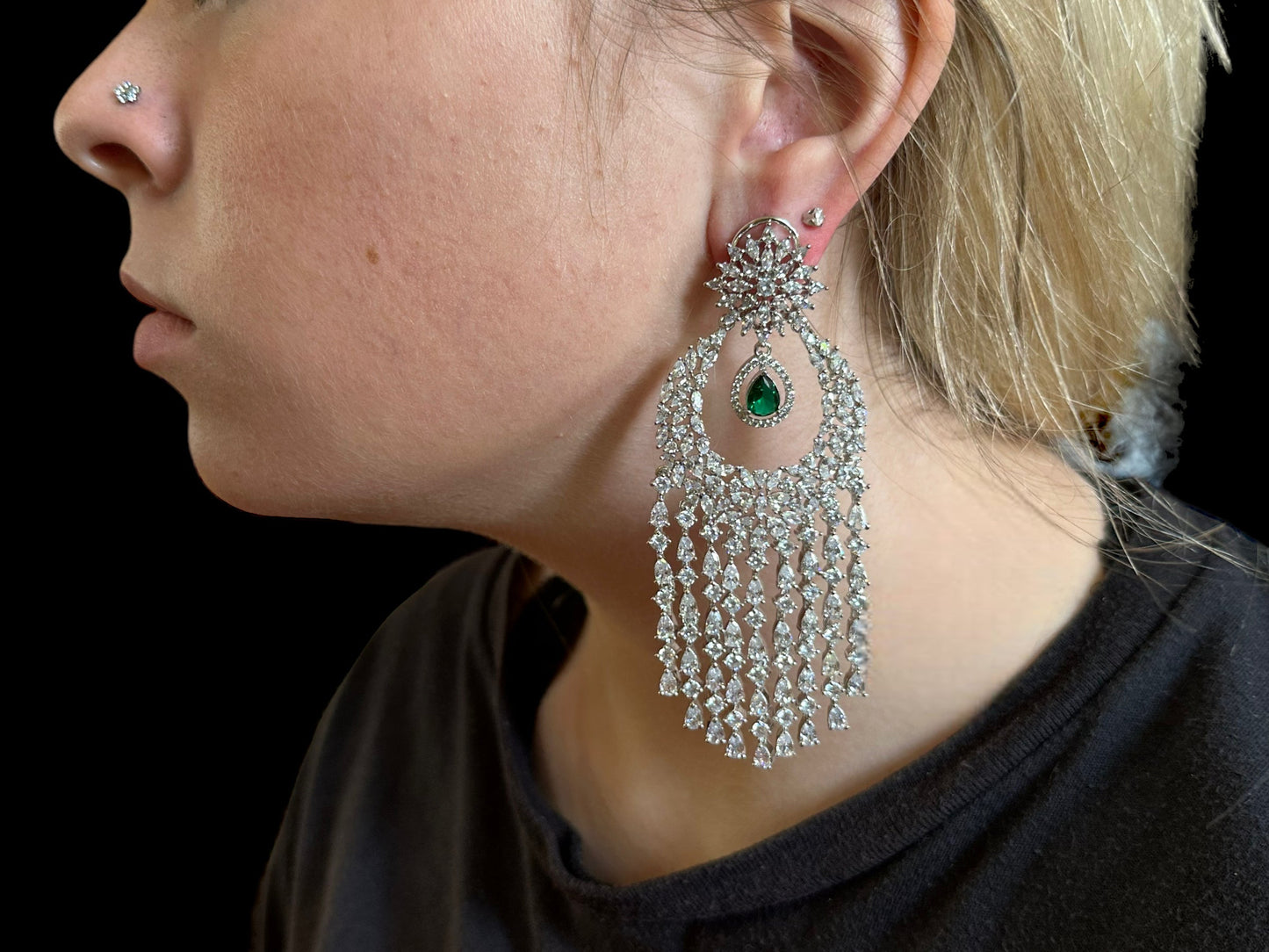 DER501 Elise silver plated earrings  ( READY TO SHIP )
