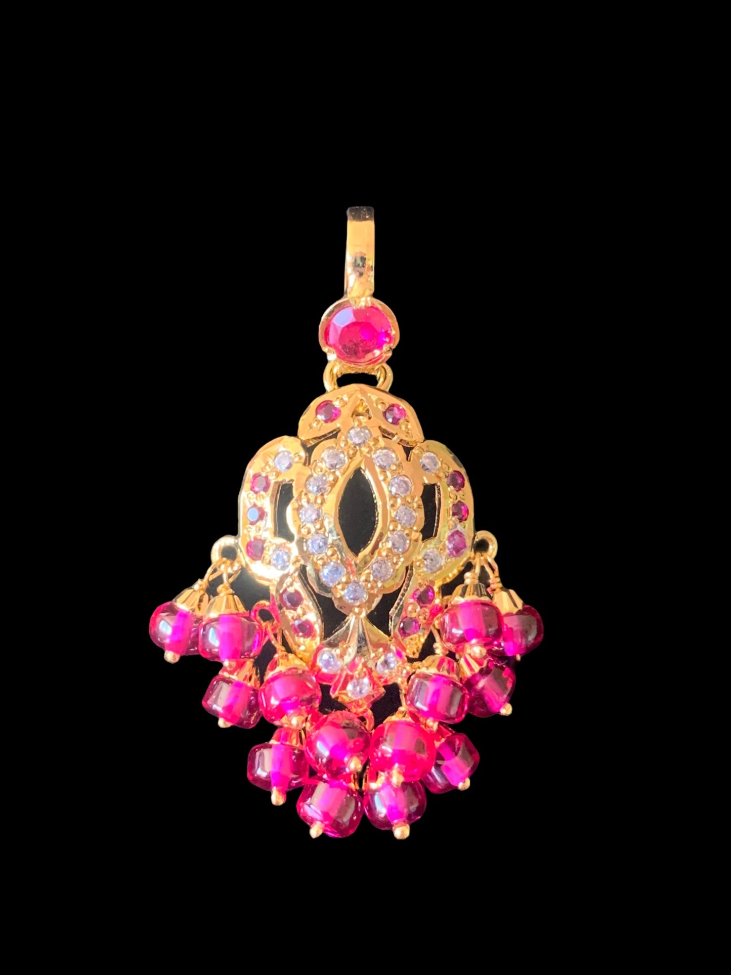 Ruby Zircon Gold-Plated Silver Pendant Set ( READY TO SHIP )