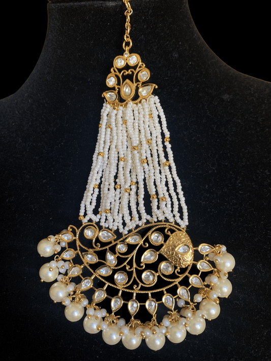DJHR29  polki jhoomar - pearls     ( READY TO SHIP )