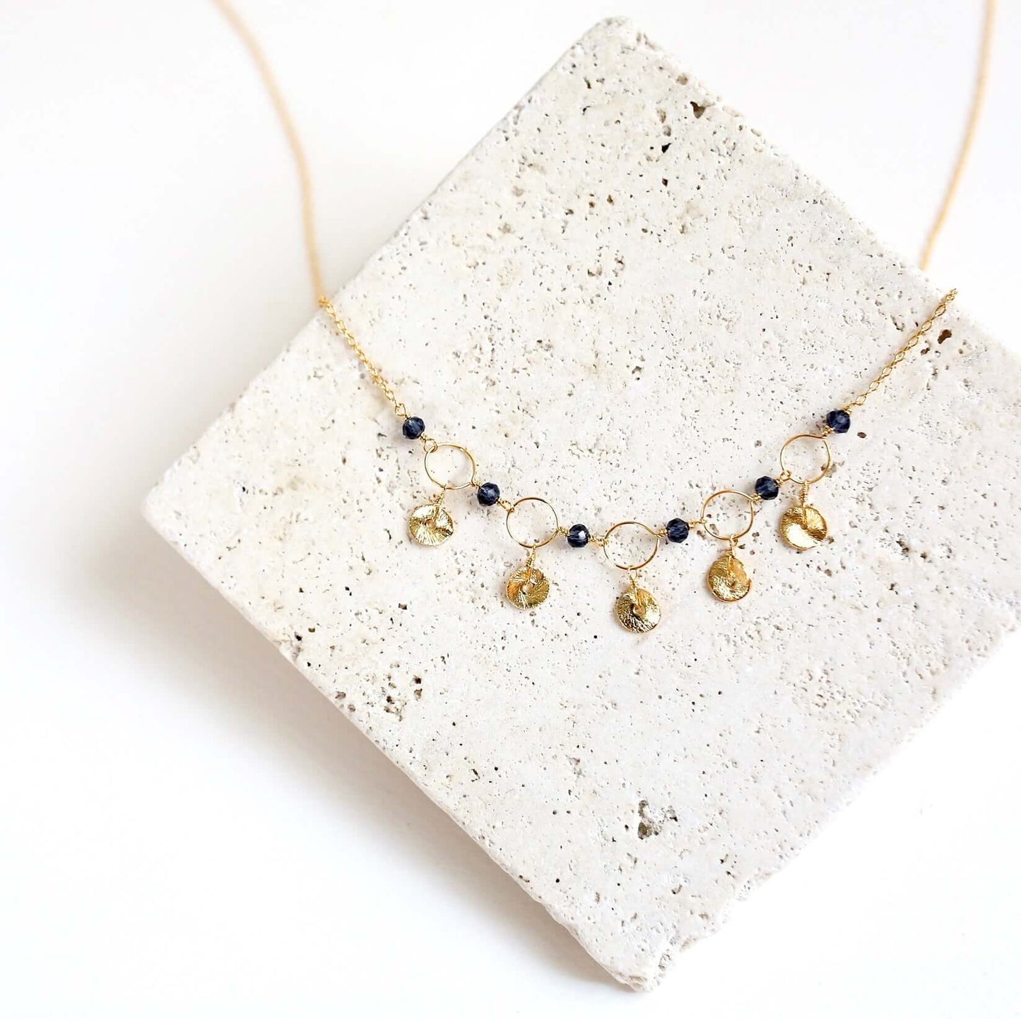 Orange Chalcedony Mini Chain Loop Necklace