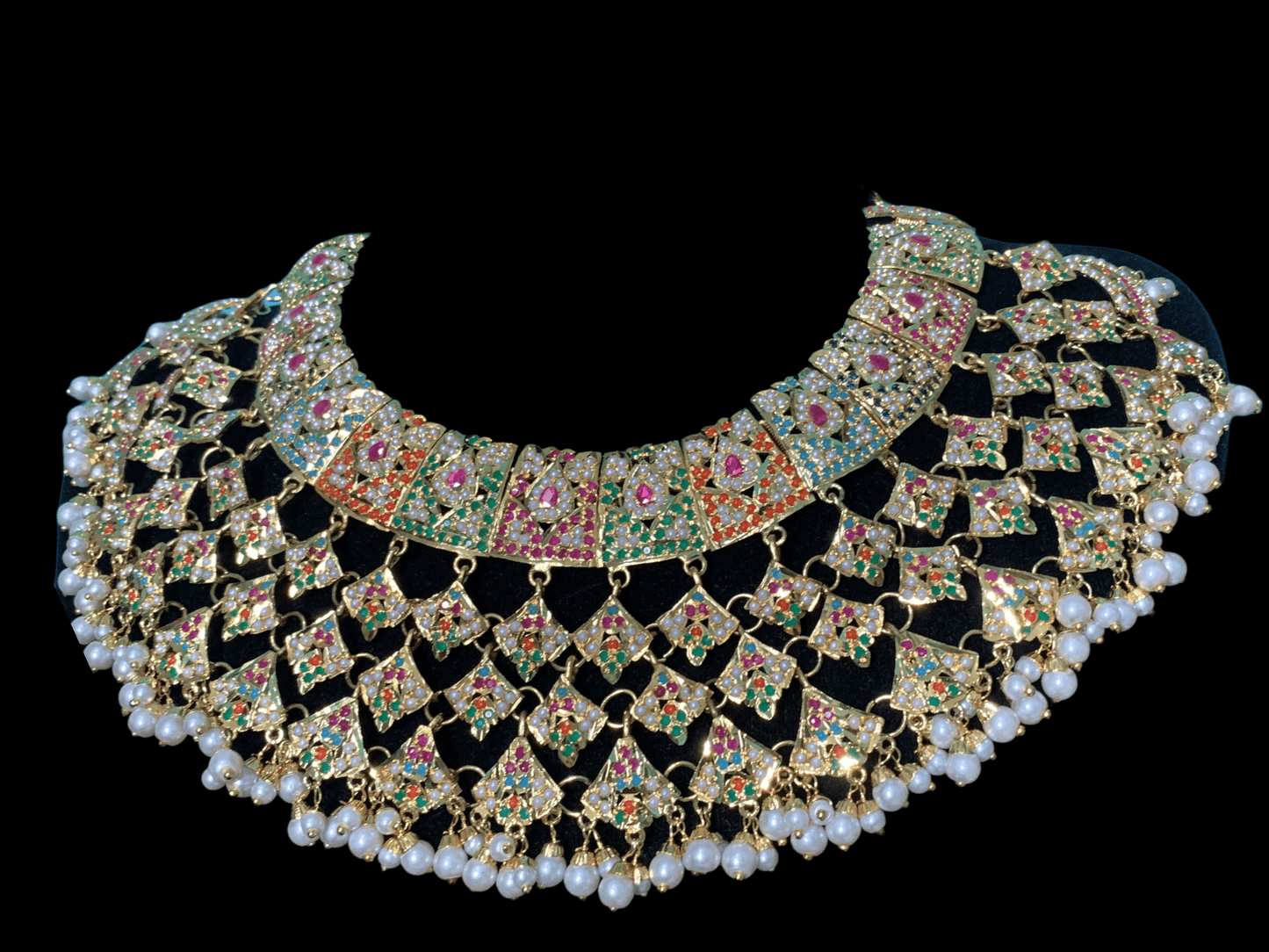 BR91 Hunza Navratan  jadau bridal set   ( READY TO SHIP )