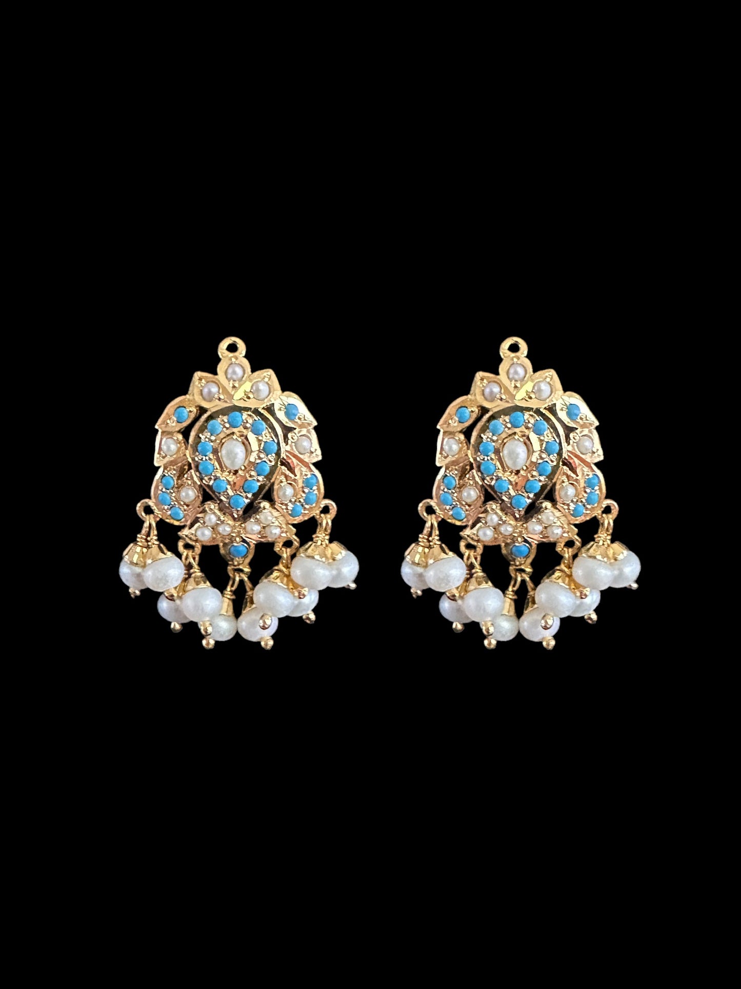 Feroza pearl gold plated silver pendant set with fresh water pearls ( SHIPS IN 5 WEEKS )