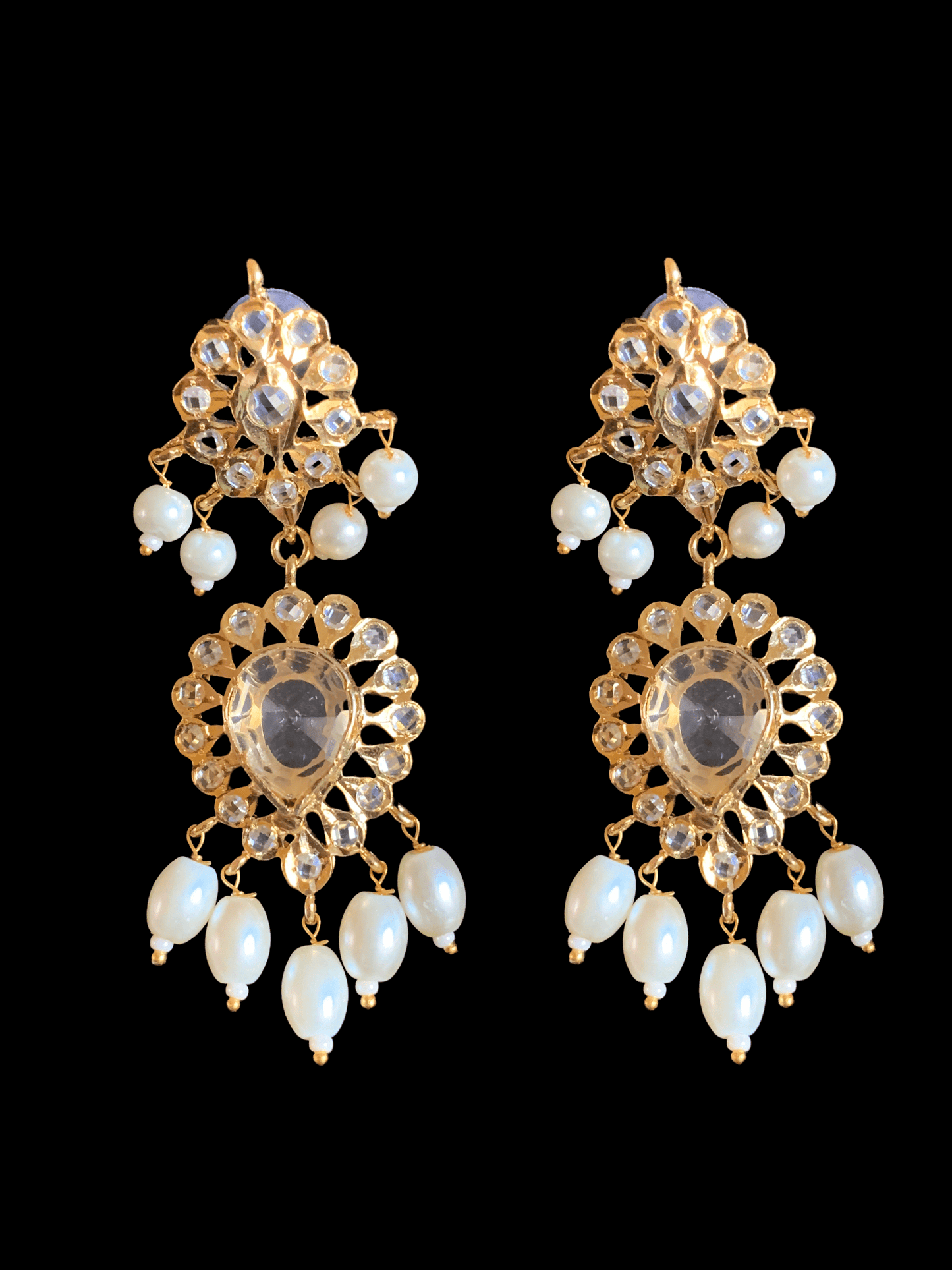 LN154 Rachel pearl  long necklace set , (SHIPS IN 4 WEEKS )