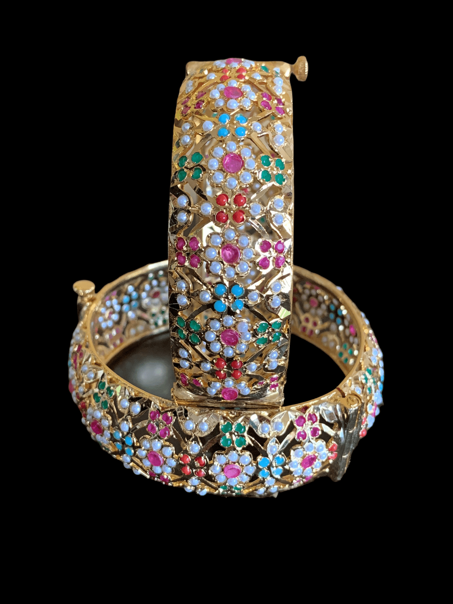 B10 Navratan Shibra Bangles ( READY TO SHIP  )