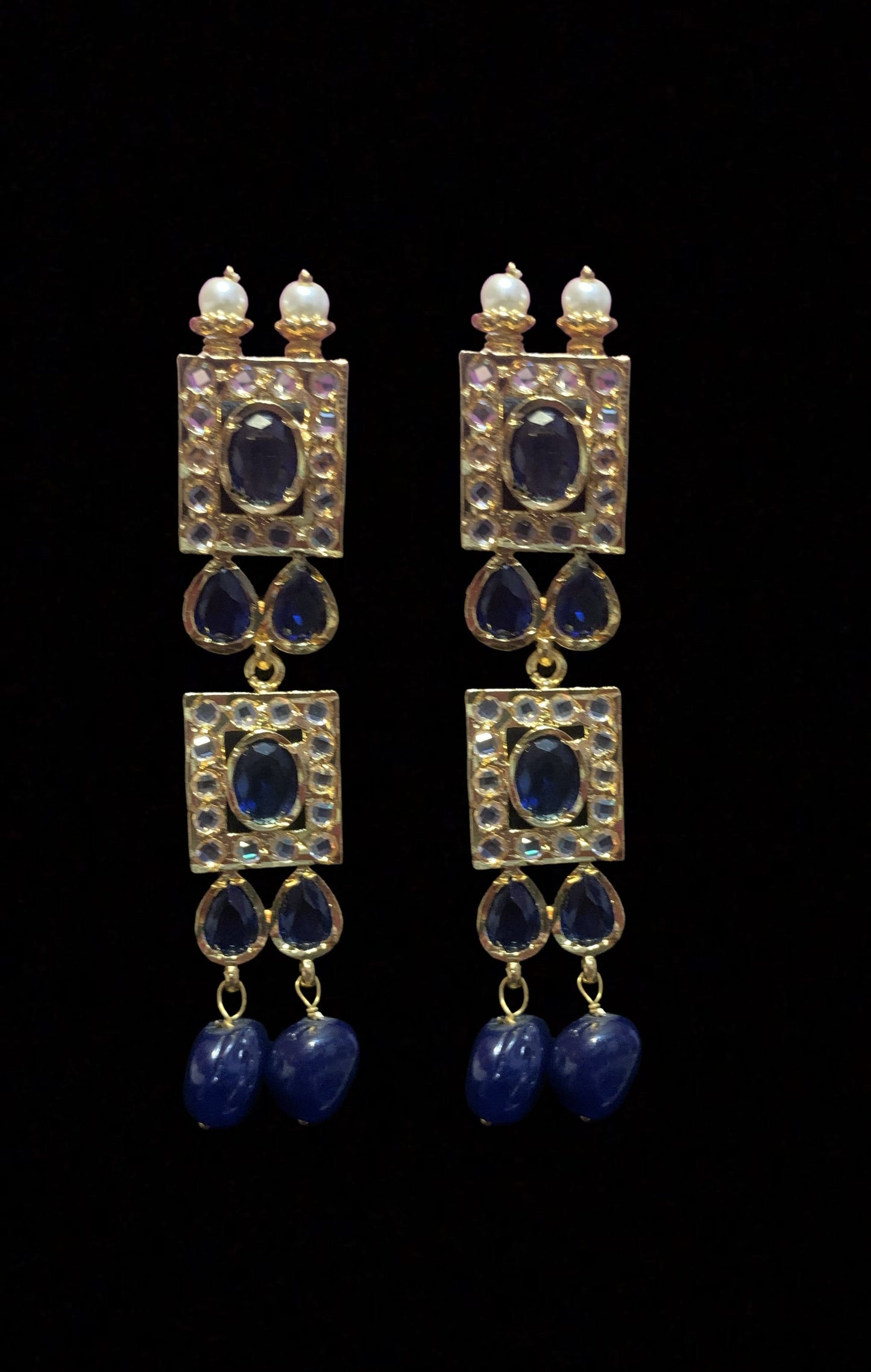Gauhar hyderabadi choker in blue      ( READY TO SHIP )