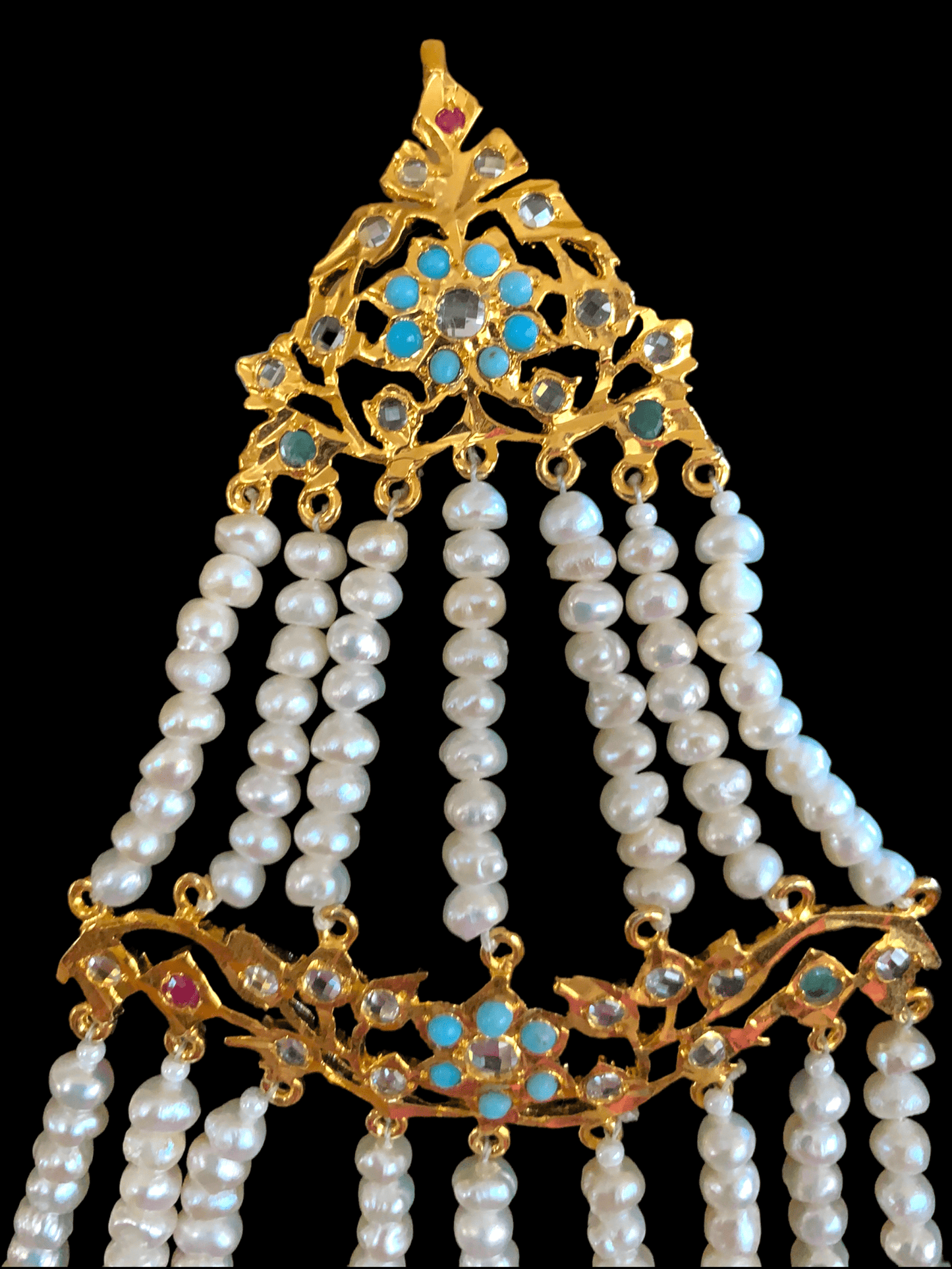 DJHR56 Leah multicolor  jhoomar with fresh water pearls ( READY TO SHIP)