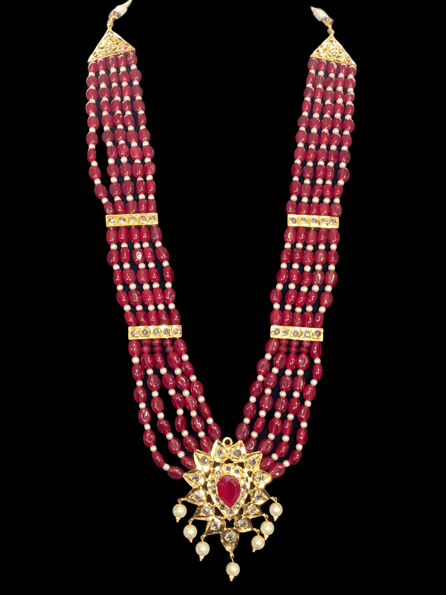 LN152 Erica Rani haar in ruby beads ( READY To SHIP )