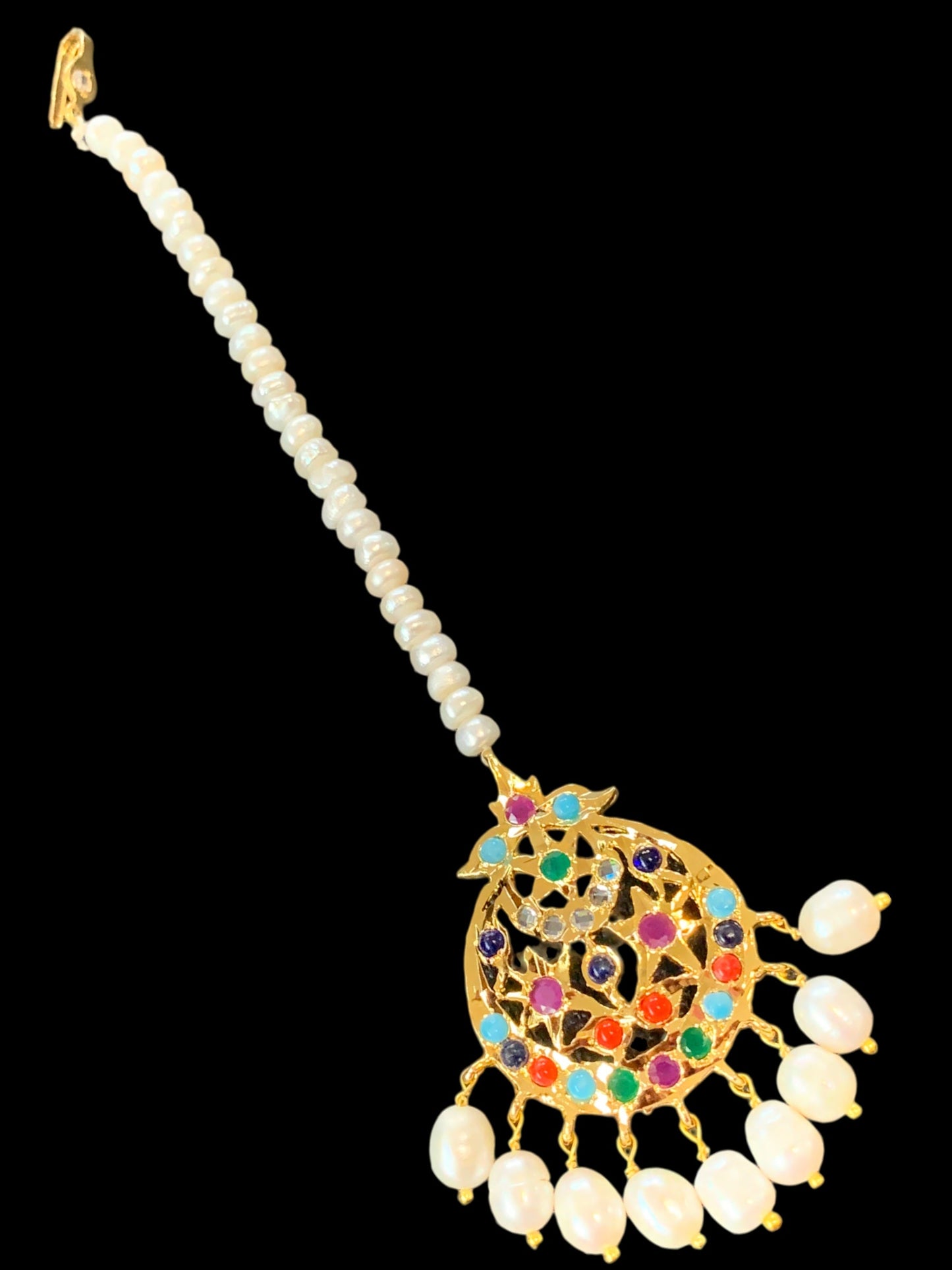 DJTK108 Lahar fresh water pearl  tika- navratan  ( READY TO SHIP )
