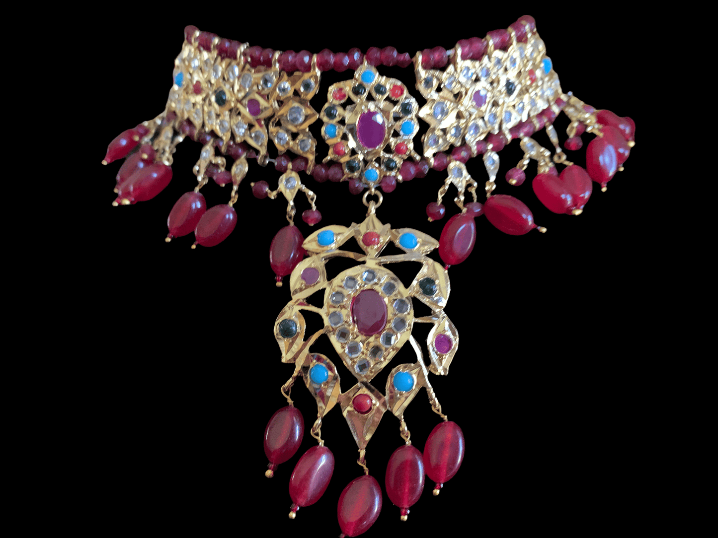 C7 Sahaj choker in Navratan ( READY TO SHIP )
