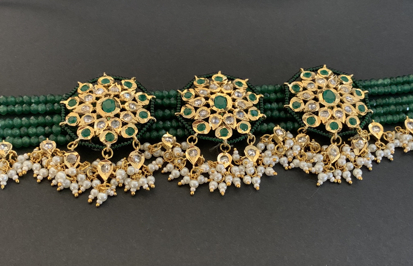 C16 Amra choker in green ( READY TO SHIP)