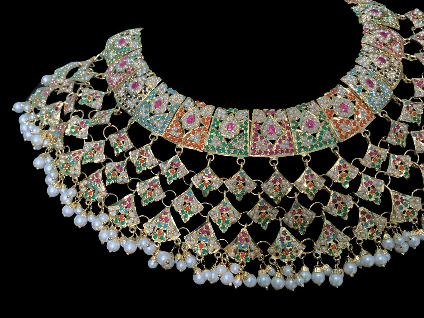 BR91 Hunza Navratan  jadau bridal set   ( READY TO SHIP )