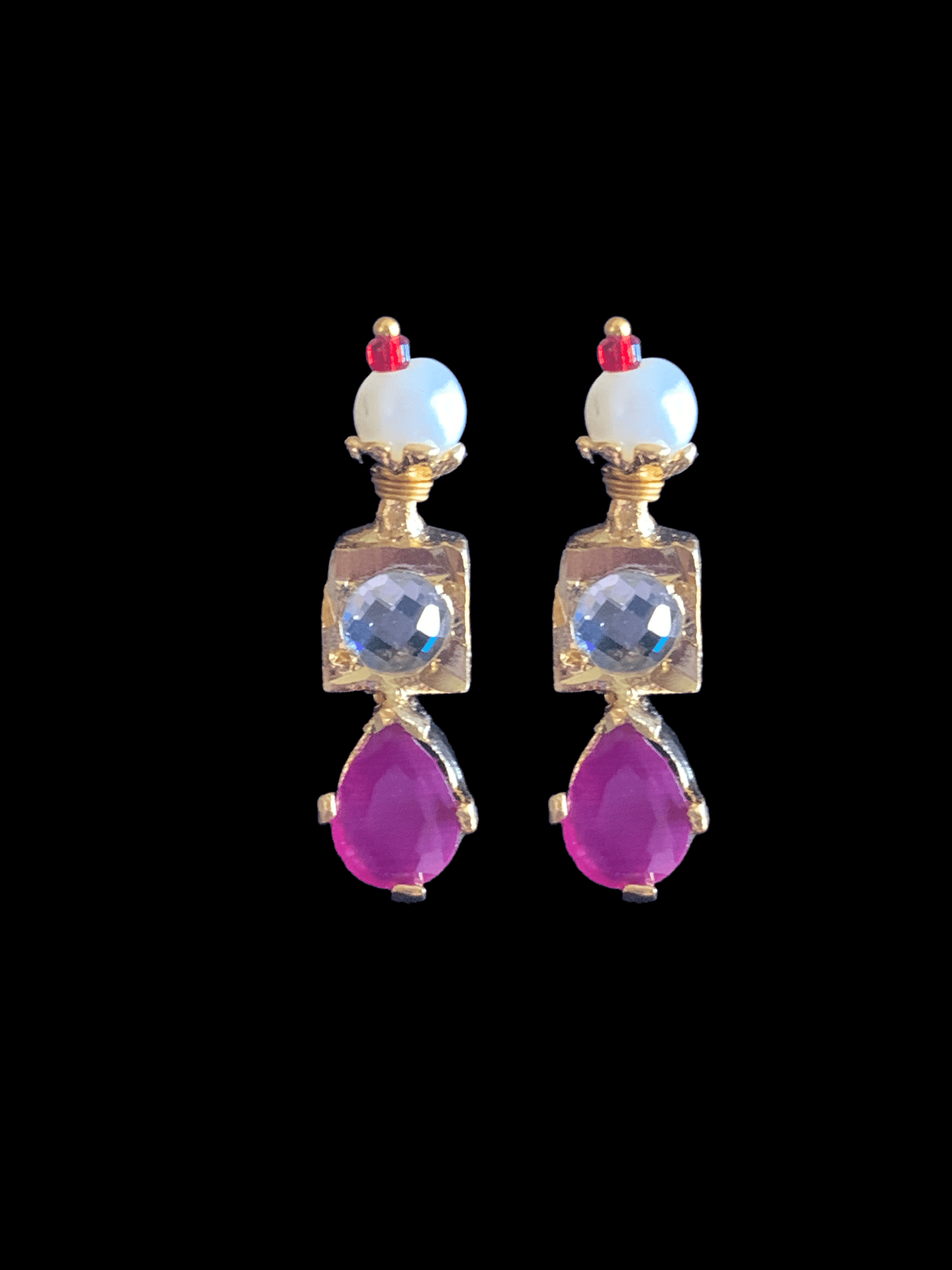 NS226 Kiara necklace set in ruby  ( READY TO SHIP )