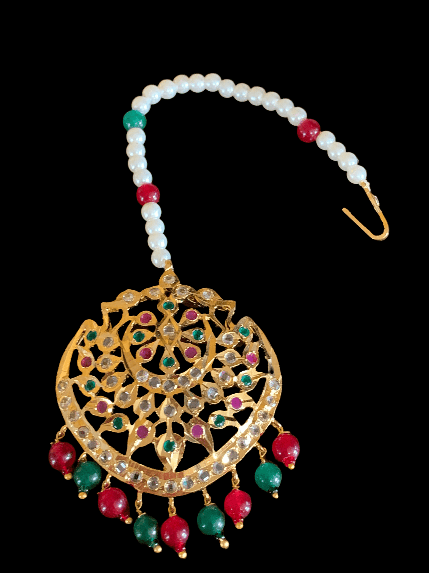DJTK123 Shana tika / tikka In red green  ( SHIPS IN 3 WEEKS )