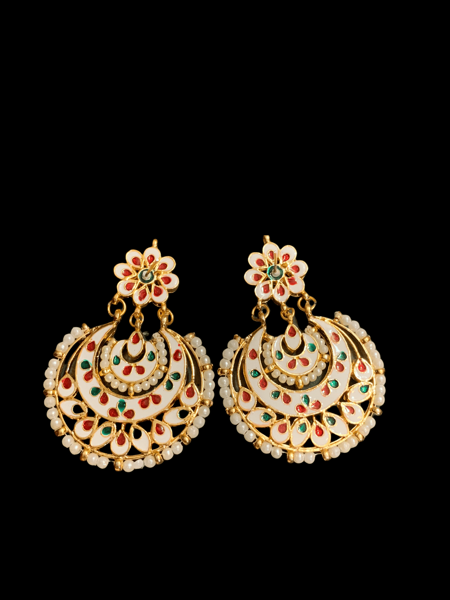 DER20 Ruhina Gold-Plated Kundan Chandbali Earrings (READY TO SHIP)