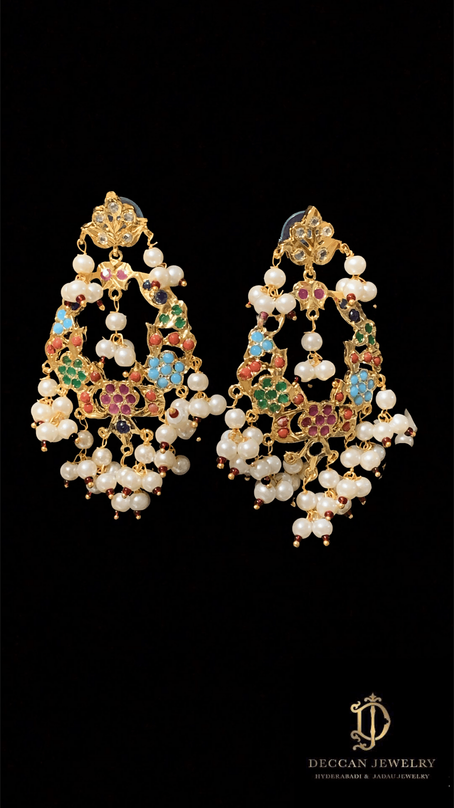 PS356 Madhuri navratan pendant set ( READY TO SHIP )
