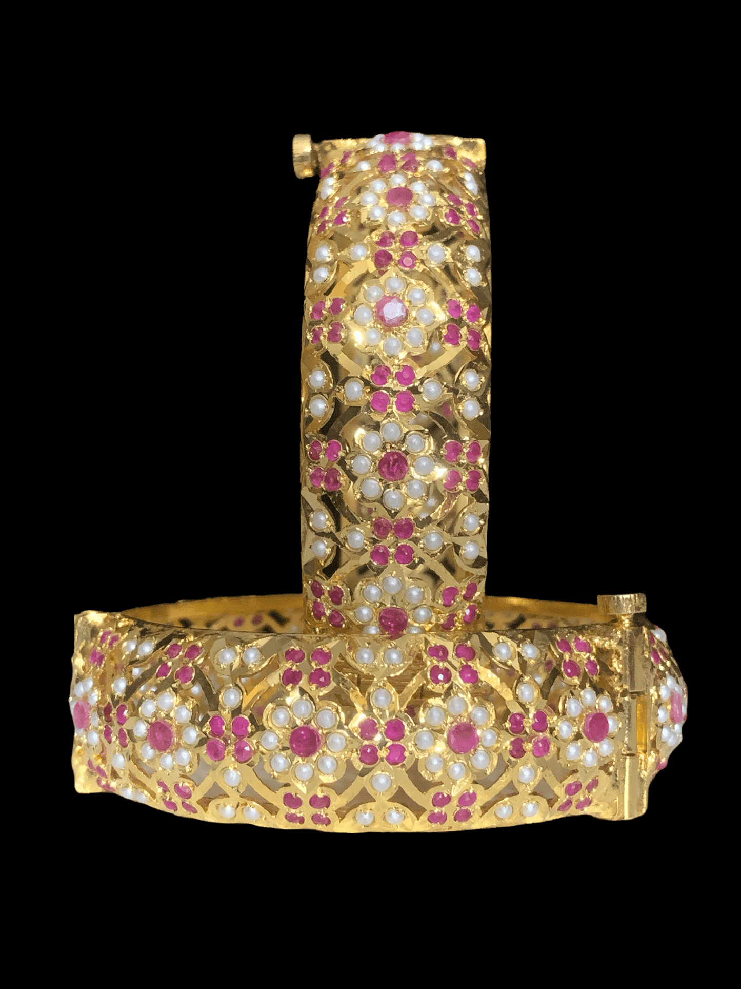 B8 Shibra bangles in ruby  one pair   ( READY TO SHIP )