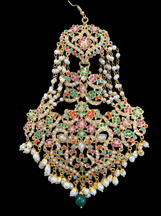 DJHR47 Neeli jadau jhoomar in Navratan  ( READY TO SHIP )
