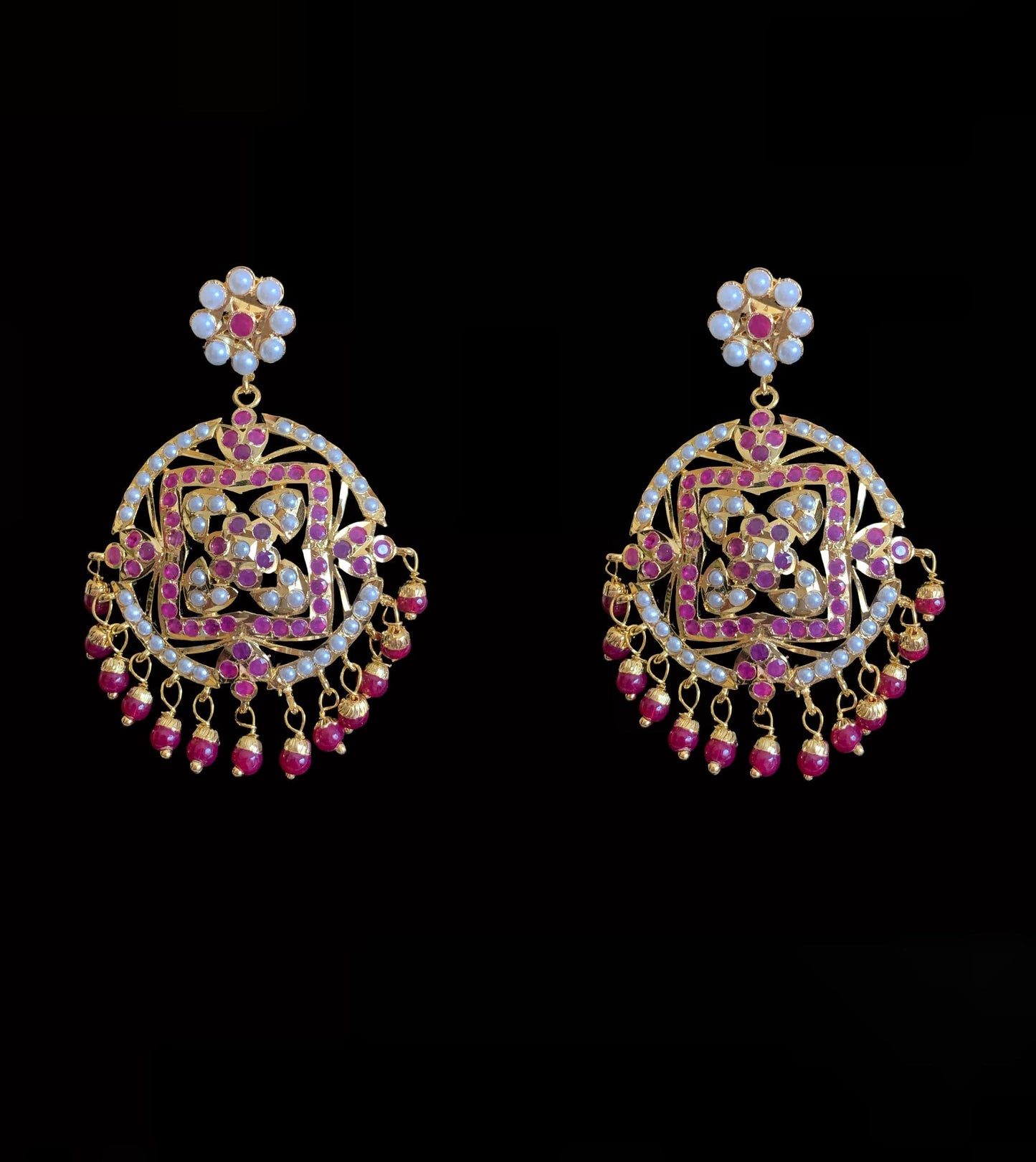 NS189 Ruchika  necklace set in red ( READY TO SHIP )