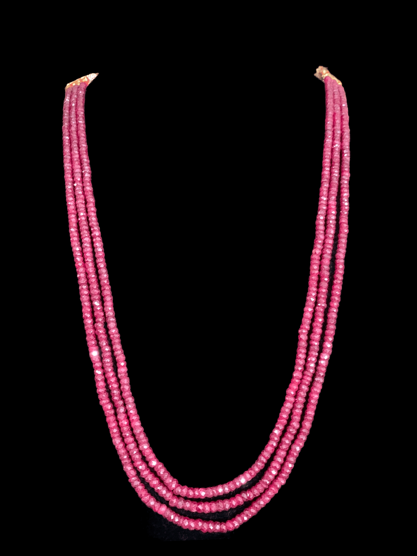 NS295 ruby  beads necklace ( SHIPS IN 2 WEEKS  )