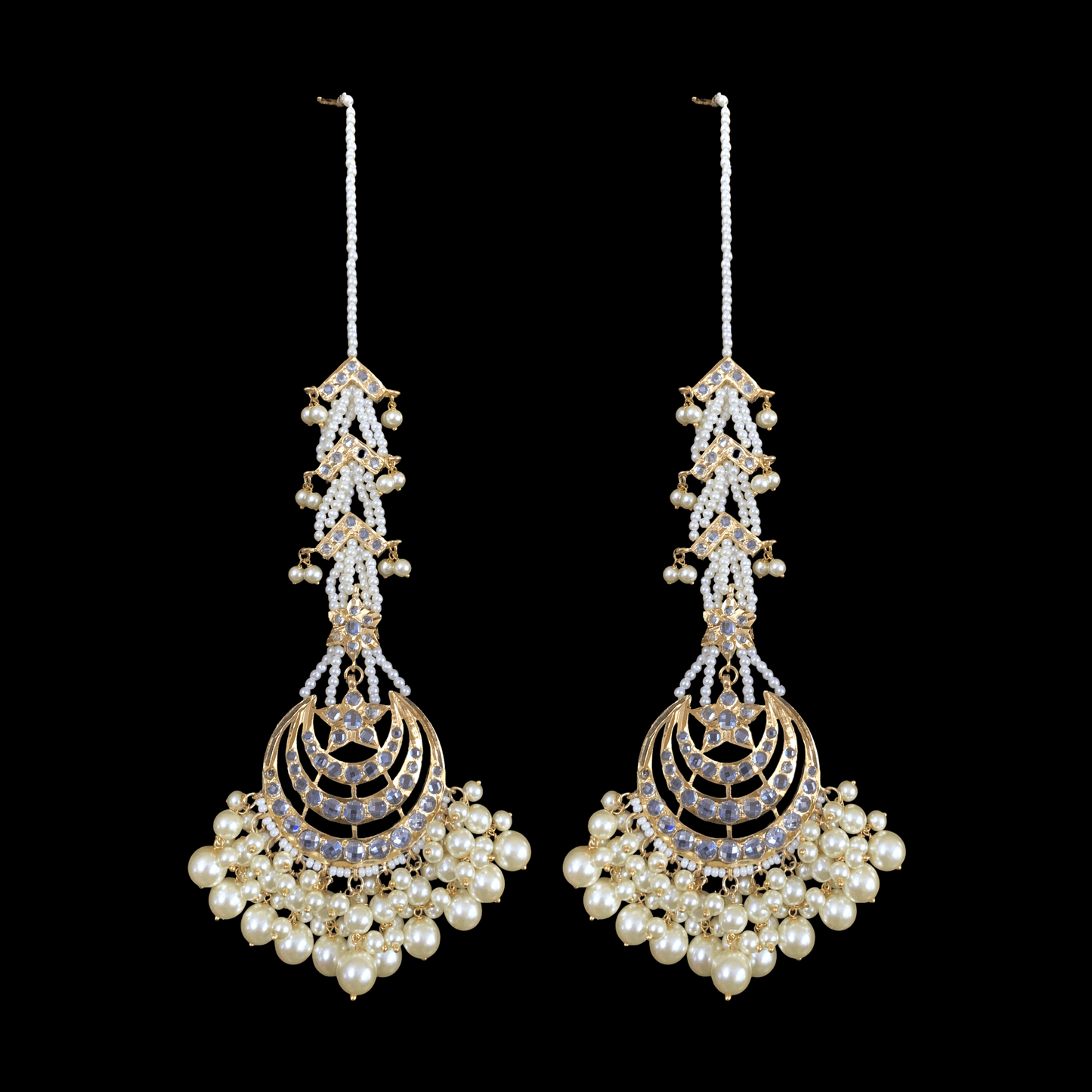 DJET38 Tahura earrings tika in pearls  ( READY TO SHIP )