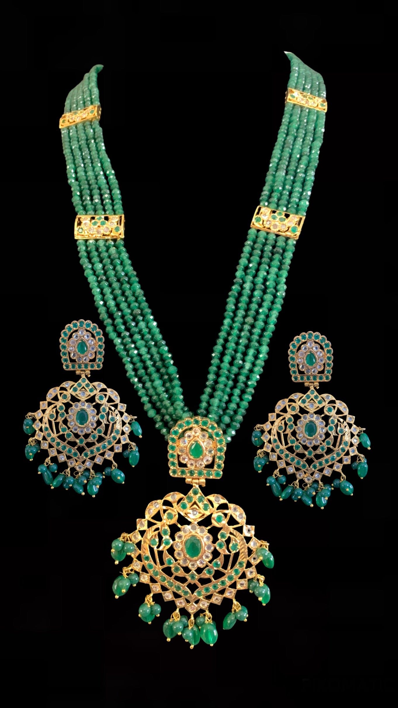 DLN20 Mehnaz green Rani haar ( READY TO SHIP )