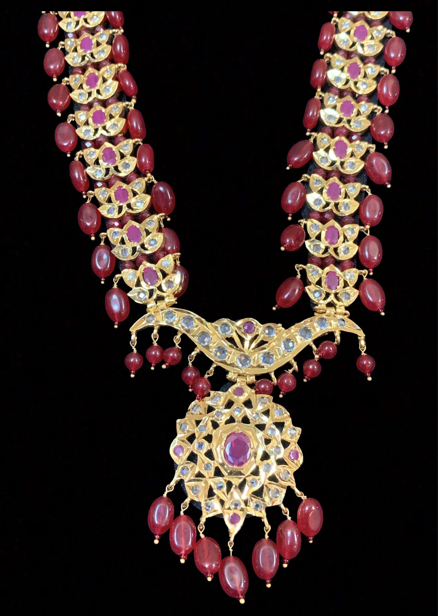 LN48 Asif jaahi rani haar in rubies ,( SHIPS IN 4 WEEKS )