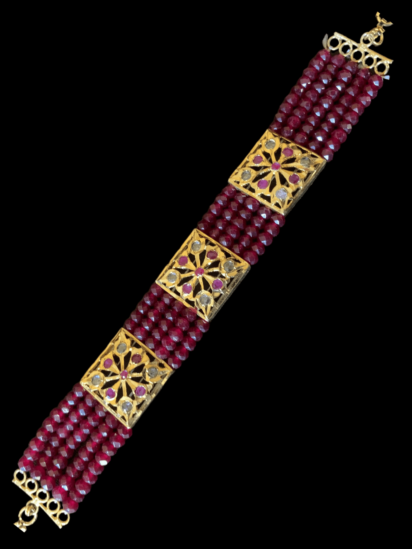 B75 ruby gold plated bracelet ( SHIPS IN 4 WEEKS  )