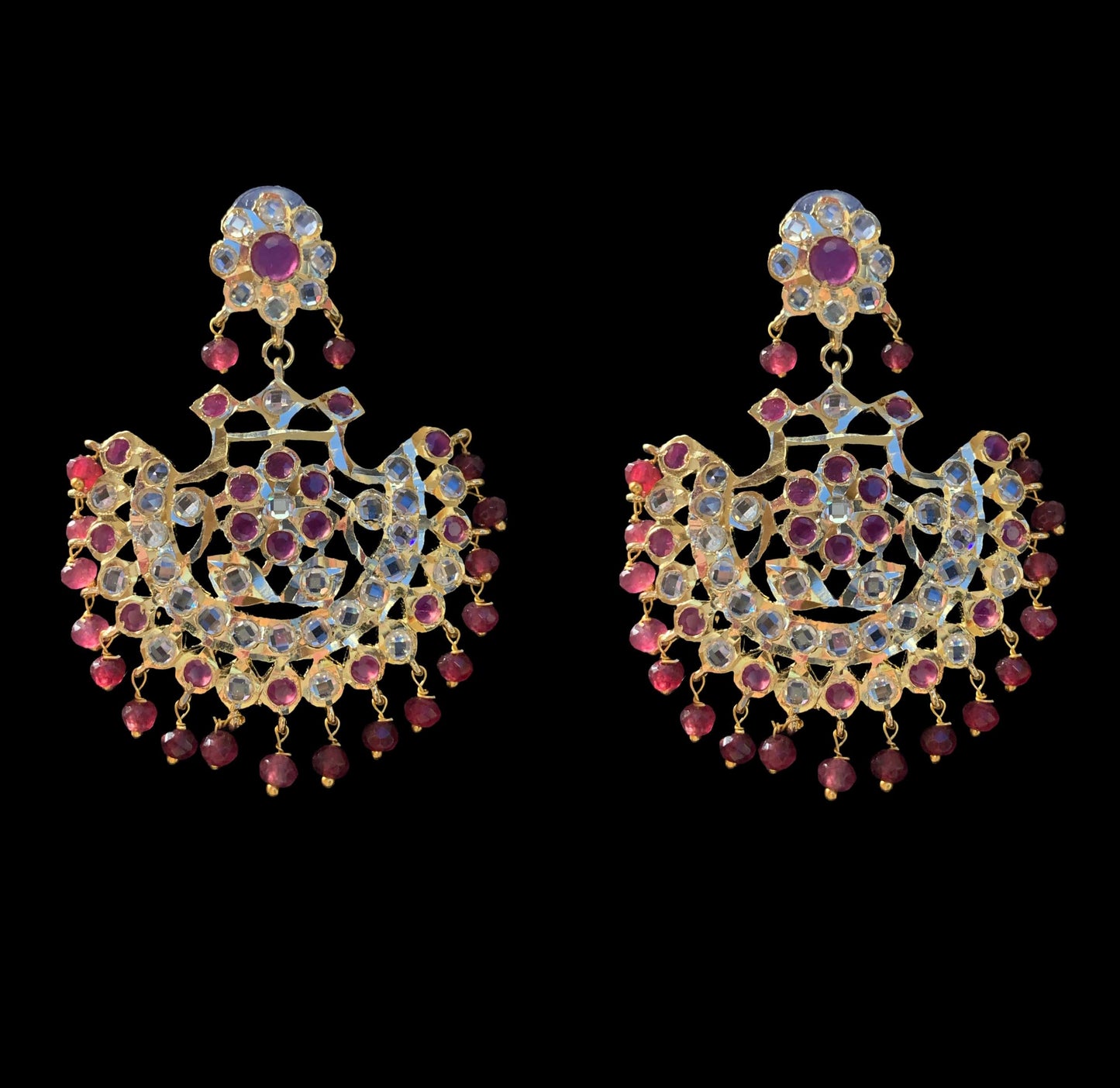 DJET27 Saha chandbali tika in ruby ( READY TO SHIP )
