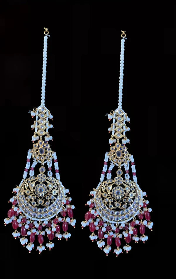 DJET44 Romana earrings tika in rubies   ( READY TO SHIP )
