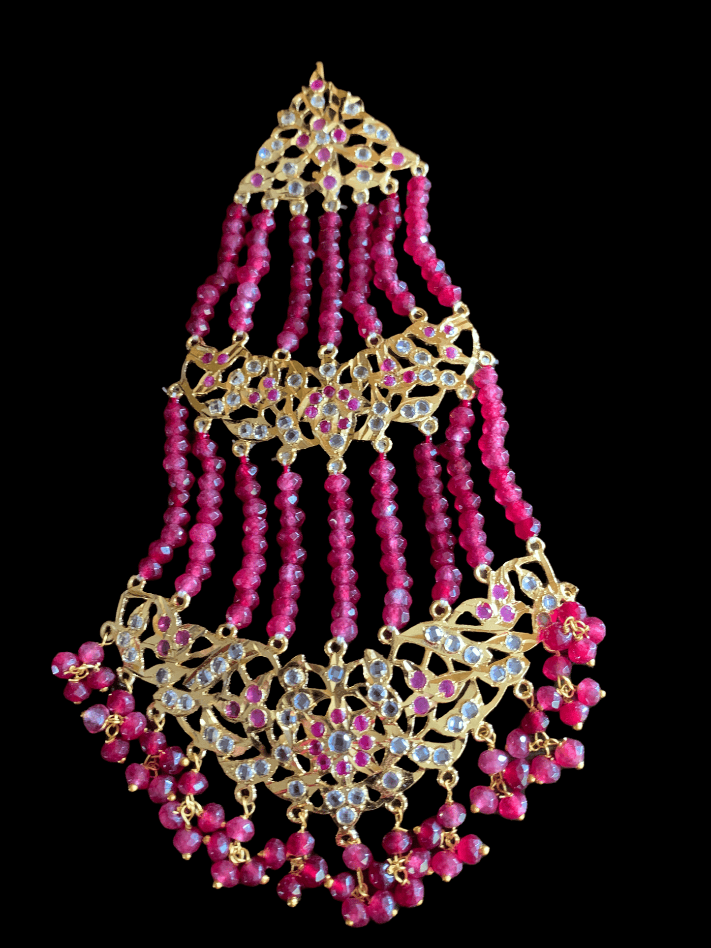 DJHR12  Nisa jhoomar in ruby   ( READY TO SHIP  )