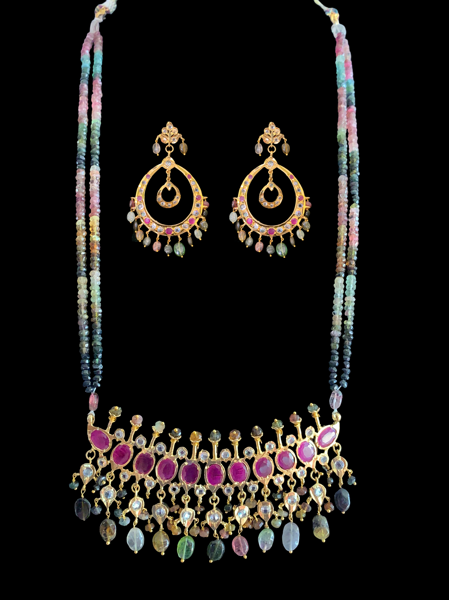 PS302 Tirmani in tourmaline  beads( READY TO SHIP  )