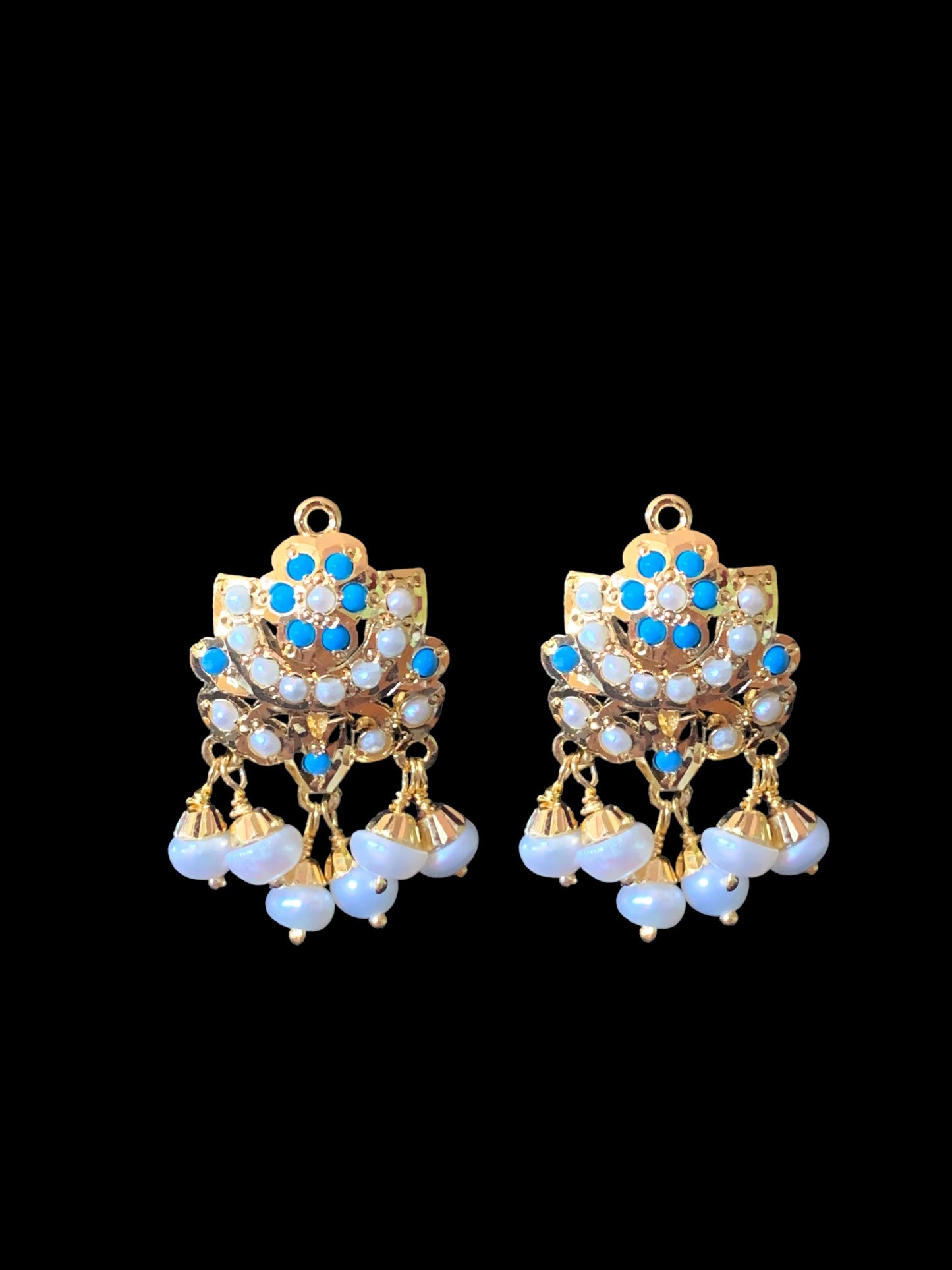 Gold plated silver pendant set in turquoise / feroza ( SHIPS IN 5 WEEKS )