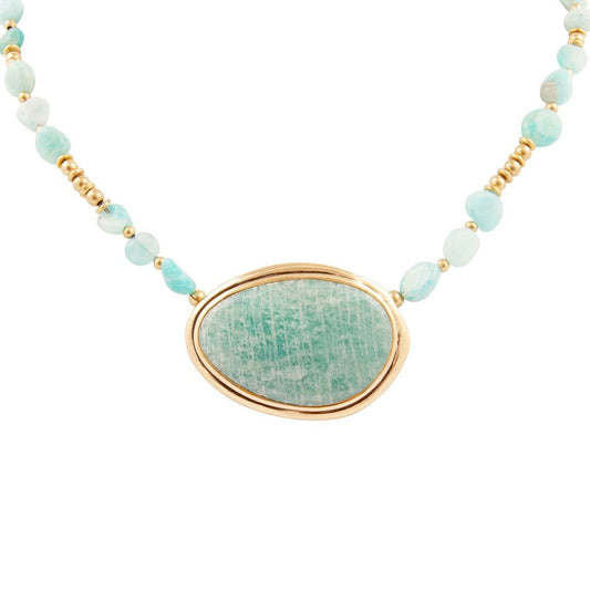 Impressions of Blue Amazonite Freeform Necklace