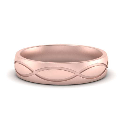 Infinity Grooved Mens Gold Ring