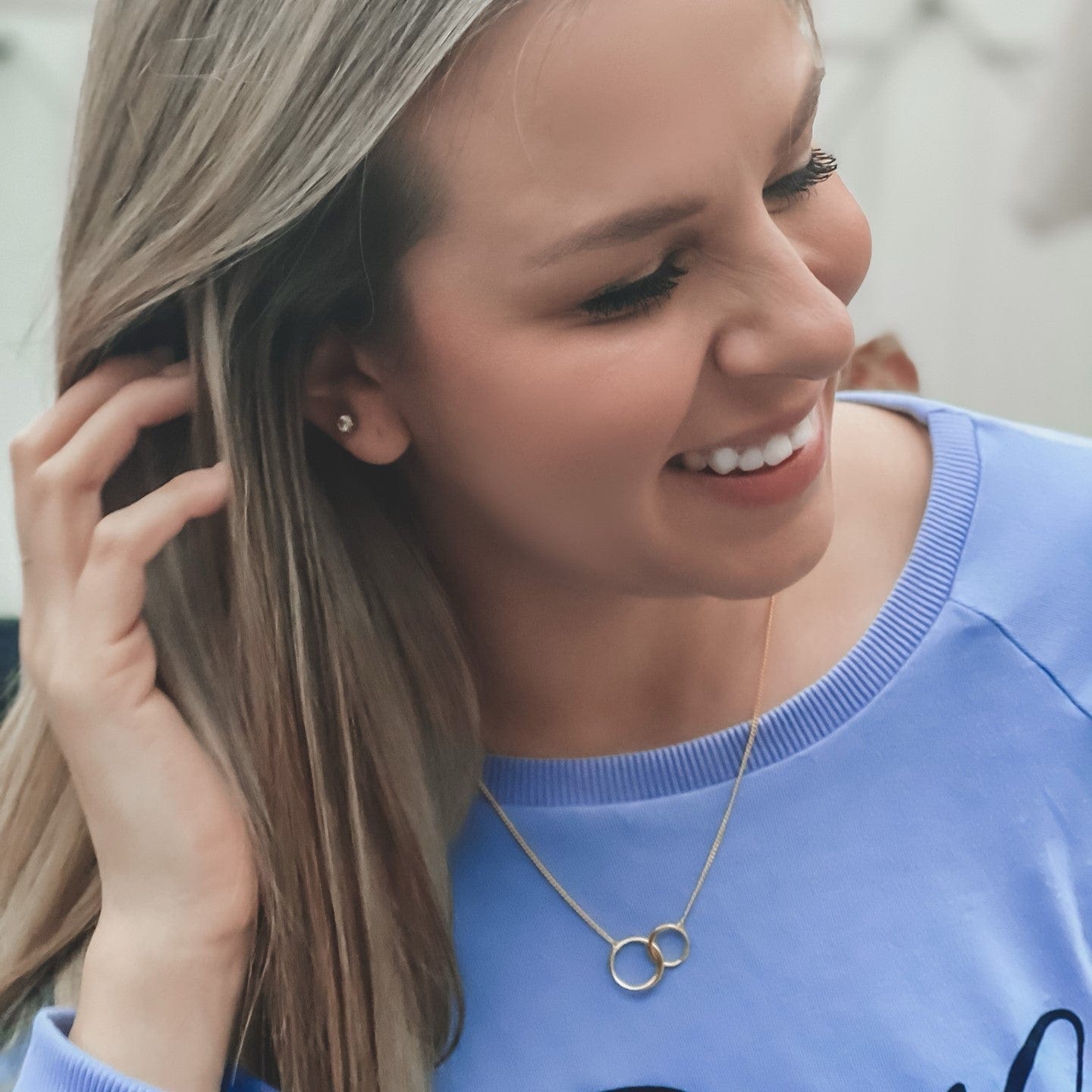 Interlocking Circles Gold Necklace