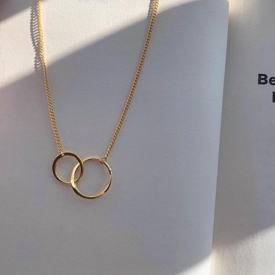 Interlocking Circles Gold Necklace