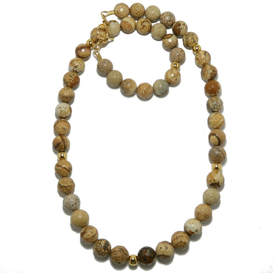 Landscape Jasper Necklace Faceted World Wonder