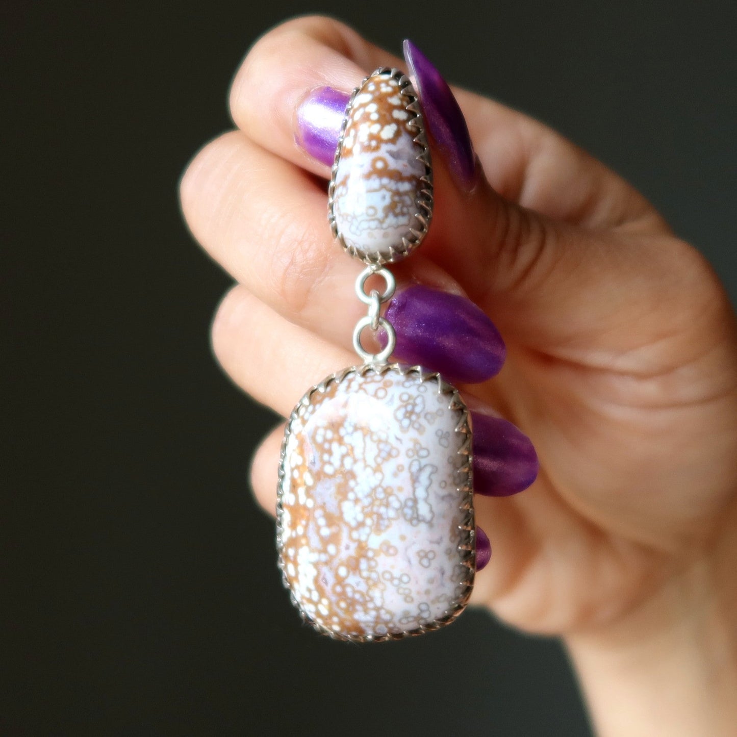 Ocean Jasper Pendant Double Fun Sterling Silver