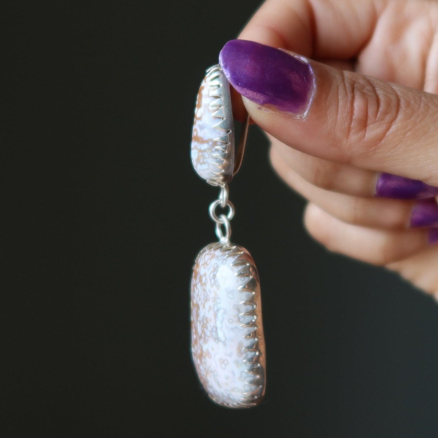 Ocean Jasper Pendant Double Fun Sterling Silver