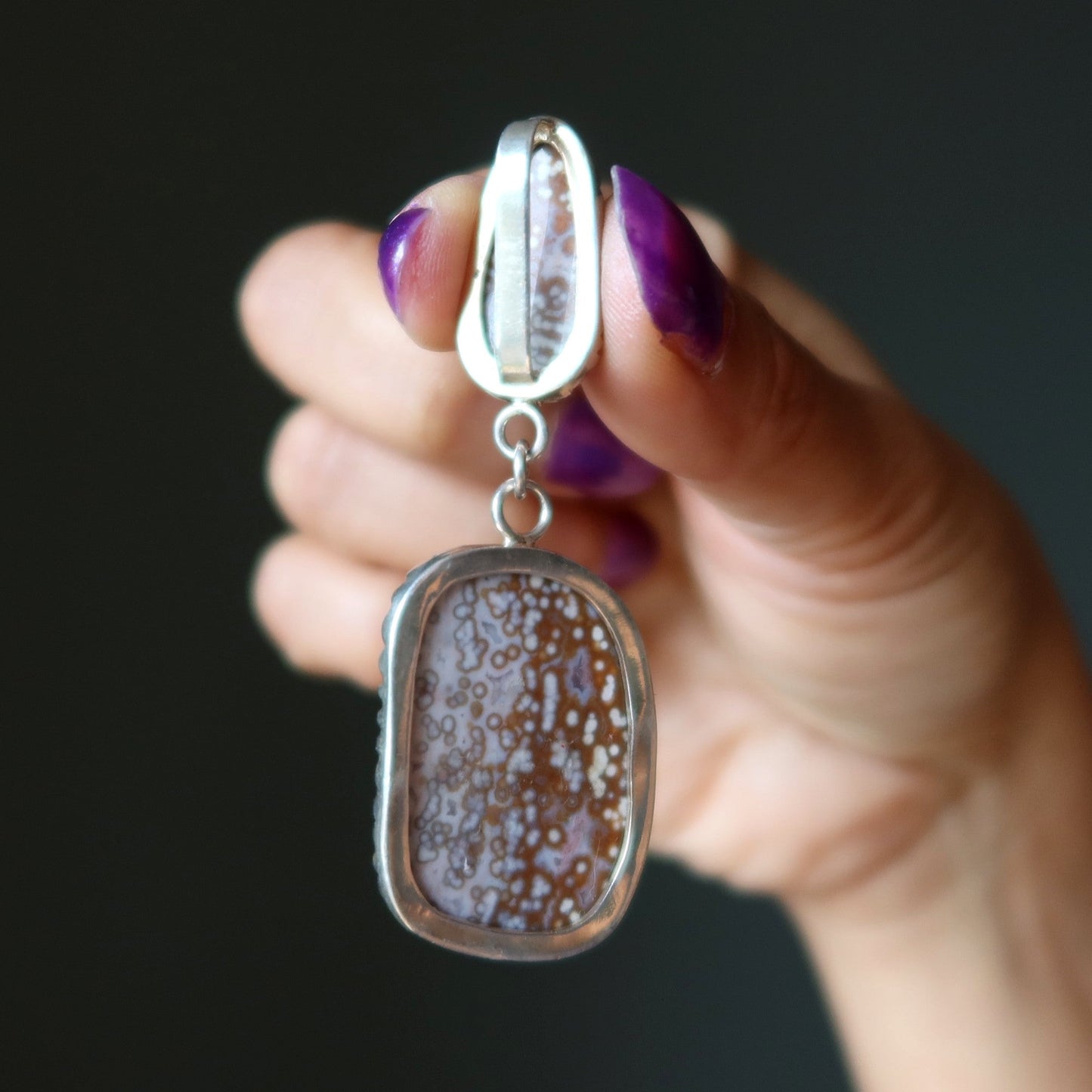 Ocean Jasper Pendant Double Fun Sterling Silver