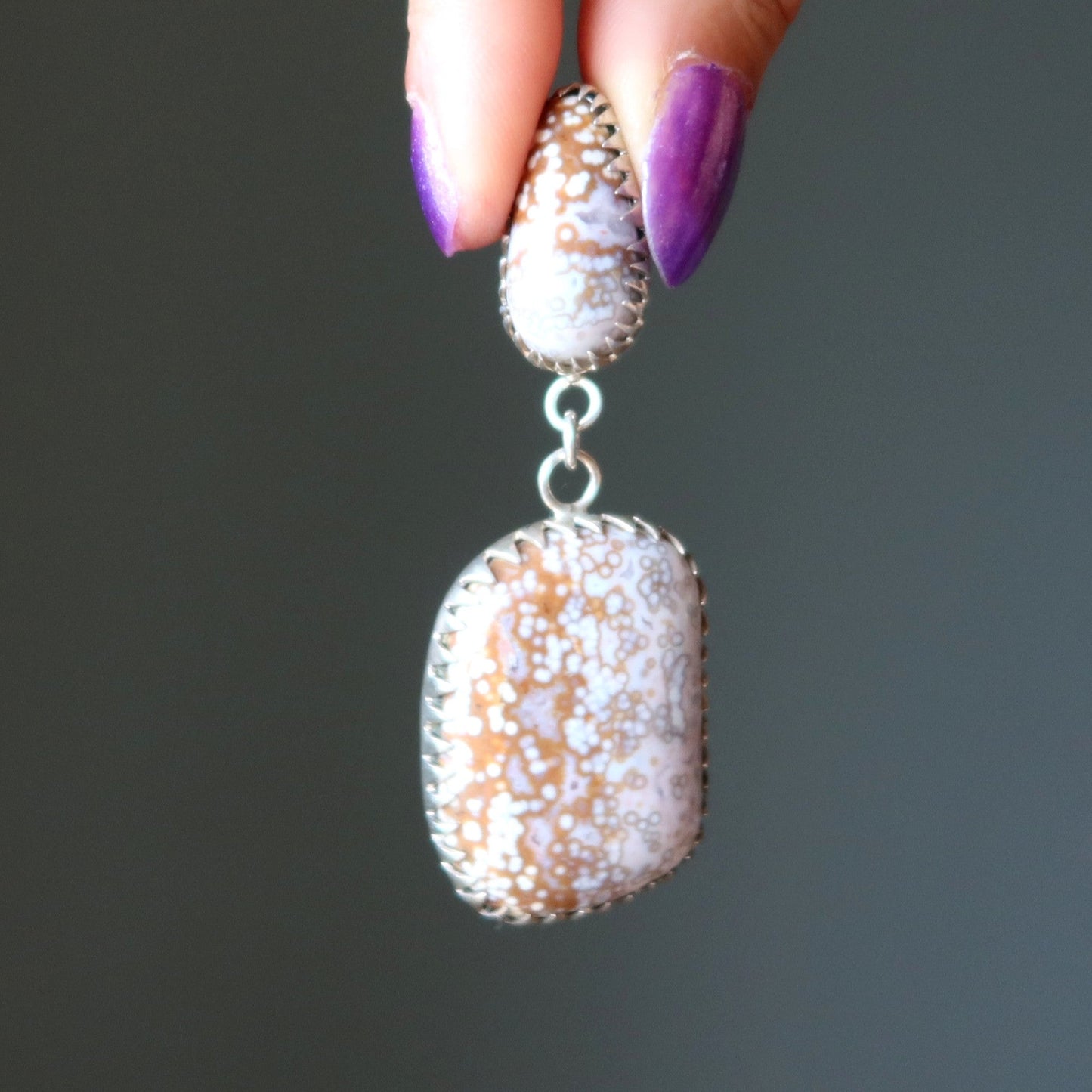 Ocean Jasper Pendant Double Fun Sterling Silver