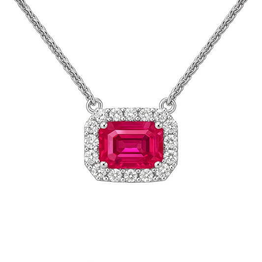 Handmade 18K White Gold Ruby Pendant, 0.93ct