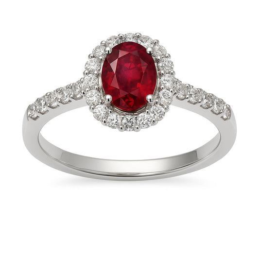 Handmade 18K White Gold Ruby Ring, 1.01ct