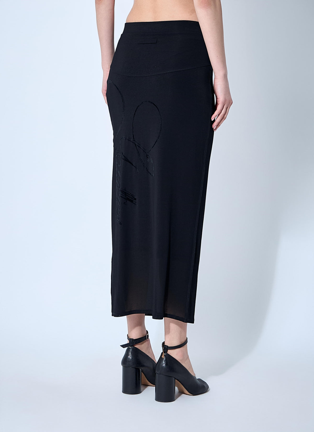Jean Paul Gaultier Women Mesh Tattoo Midi Skirt
