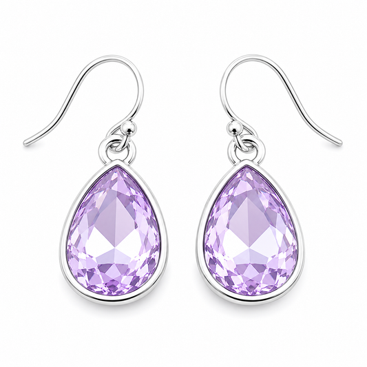 June Birthstone Earrings - Crystal Teardrop Earrings