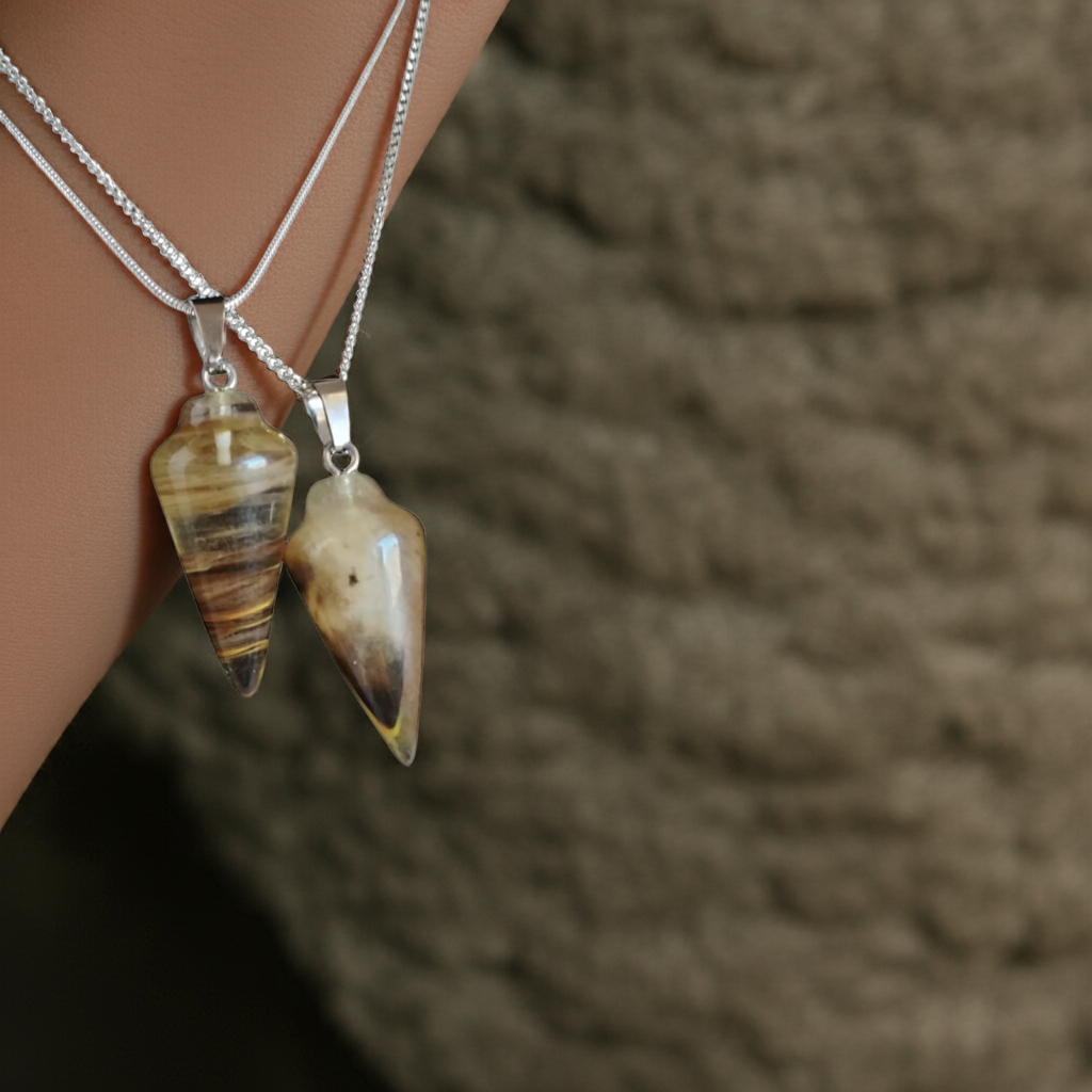 925 Silver Handmade Natural Gemstone Dowsing Pendulum or Pendulum Necklace: Multiple Stones Available